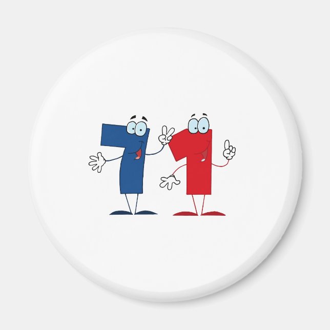 Happy Number 71 Magnet (Front)