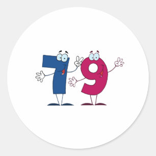 Happy Number 79 Classic Round Sticker