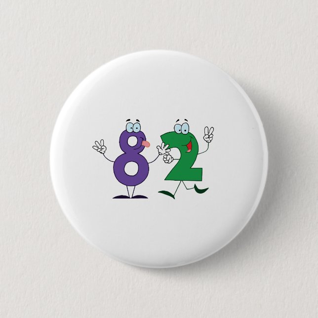 Happy Number 82 6 Cm Round Badge (Front)