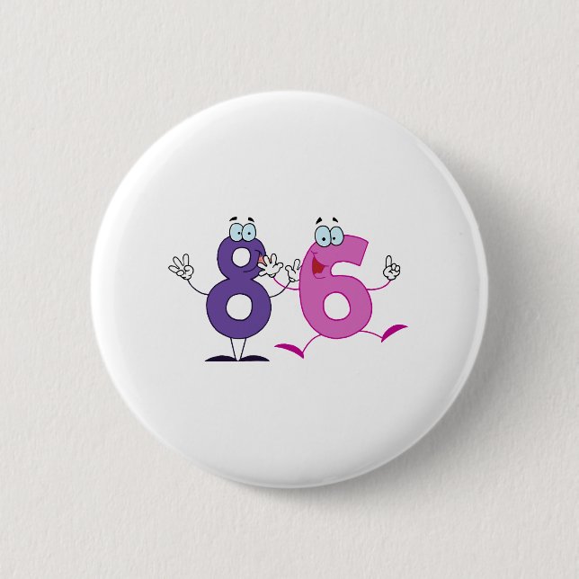 Happy Number 86 6 Cm Round Badge (Front)