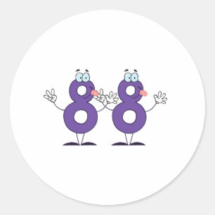 Happy Number 88 Classic Round Sticker