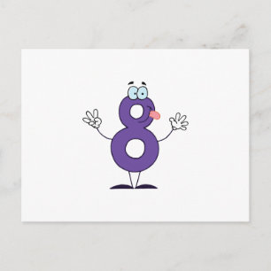 Happy Number 8 Postcard