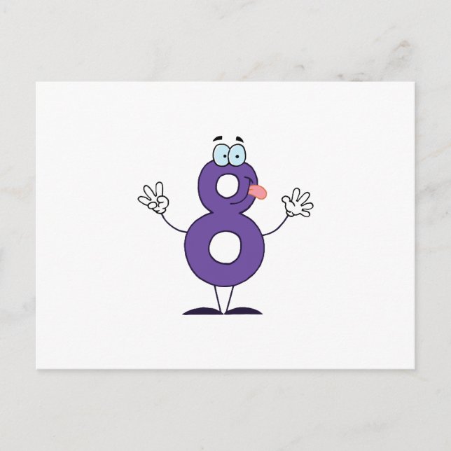 Happy Number 8 Postcard (Front)
