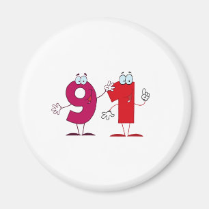 Happy Number 91 Magnet