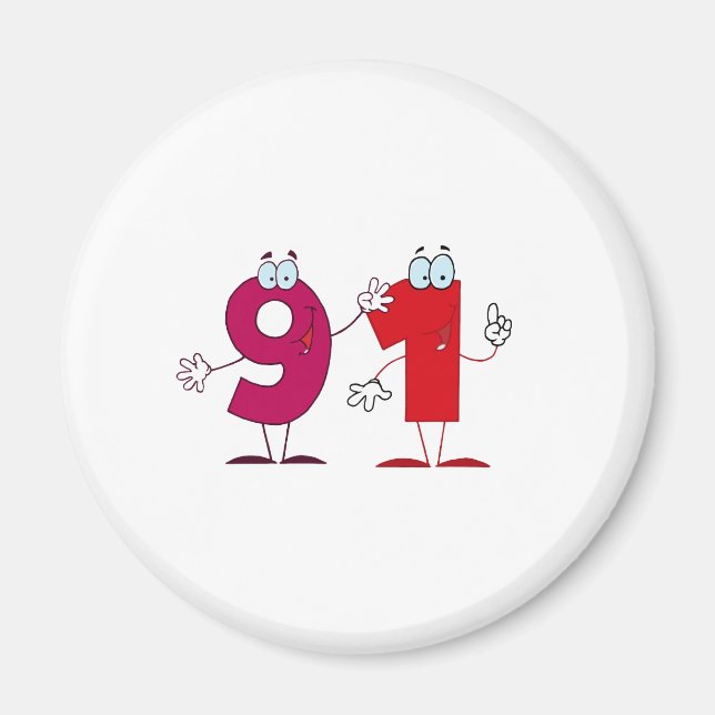 Happy Number 91 Magnet (Front)