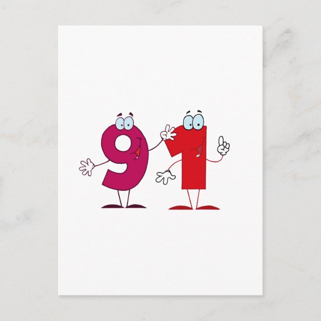 Happy Number 91 Postcard (Front)