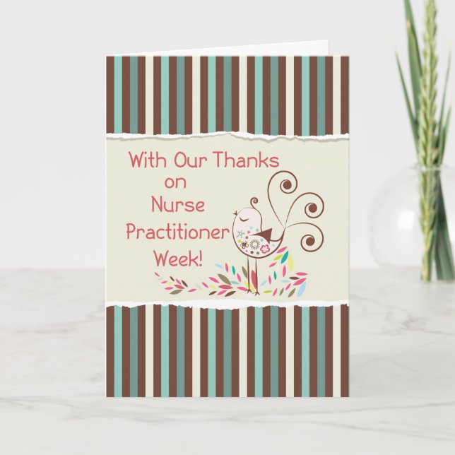 Happy Nurse Practitioner Week, From Group, Bird Card (Front)