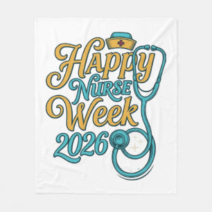 Happy Nurse Week 2026 Stethoscope Shirt Design_1 Fleece Blanket