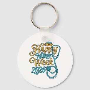 Happy Nurse Week 2026 Stethoscope Shirt Design_1 Key Ring