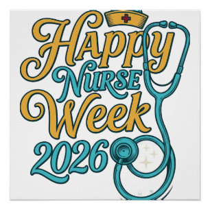 Happy Nurse Week 2026 Stethoscope Shirt Design_1 Poster
