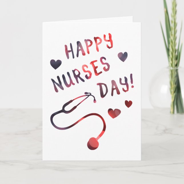 happy nurses day BOKEH Card (Front)