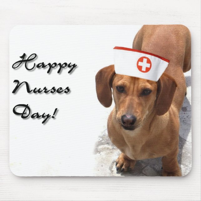 Happy Nurses Day Dachshund mousepad (Front)