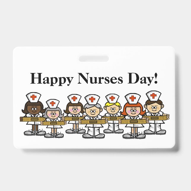Happy Nurses Day Group Badge ID Badge (Front)