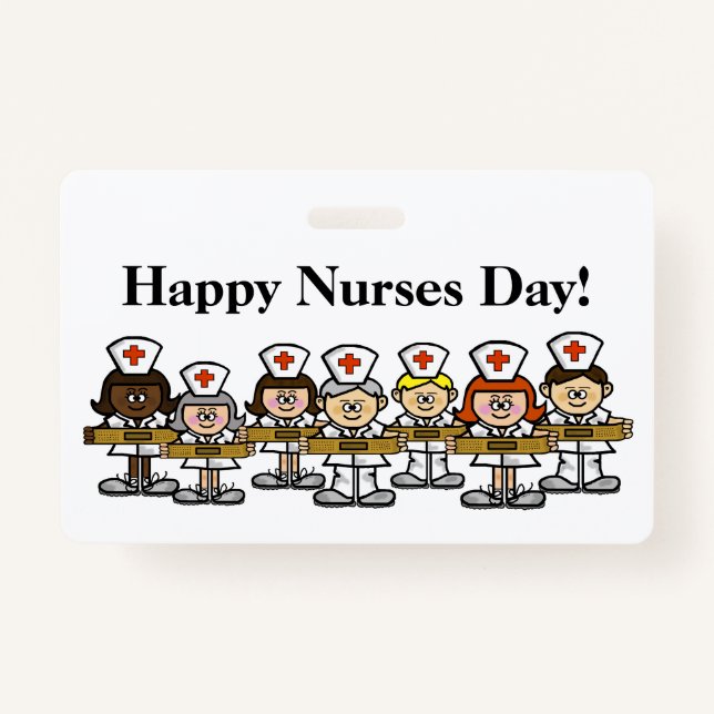 Happy Nurses Day Group Badge ID Badge (Front)