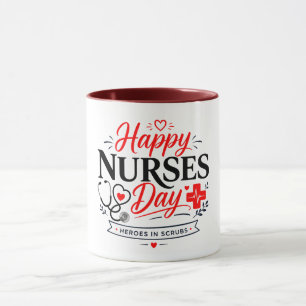 Happy Nurses day heroes in scrubs Mug