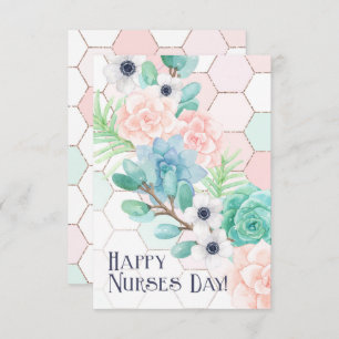 Happy Nurses Day! Honeycomb Succulents Card