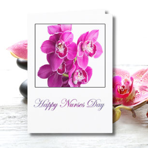 Happy Nurses Day Purple Phalaenopsis Orchids Card