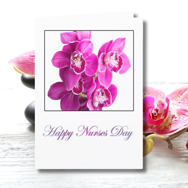 Happy Nurses Day Purple Phalaenopsis Orchids Card (Creator Uploaded)