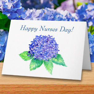 Happy Nurses Day! Purple Watercolor Hydrangea Card