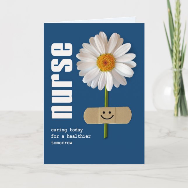 Happy Nurses Day. Smiling Daisy Card (Front)