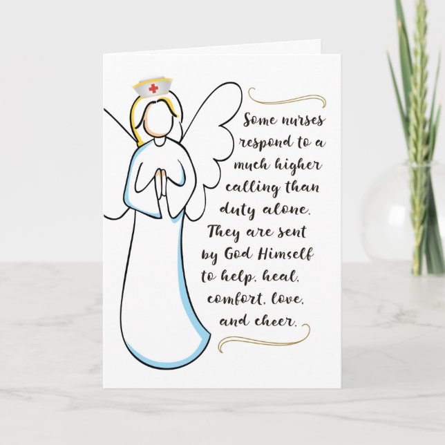 Happy Nurses Day - Some Nurses are Sent by God Thank You Card (Front)