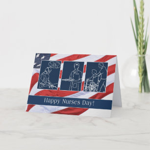 Happy Nurses Day. USA Patriotic Card