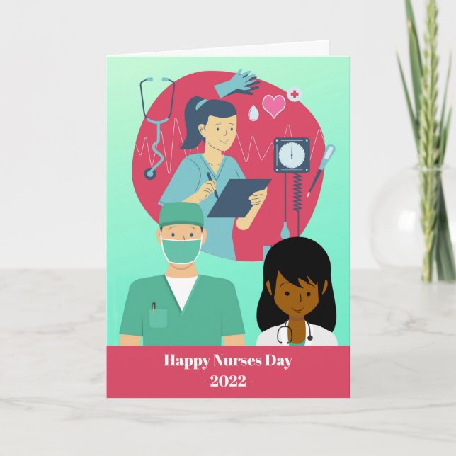Happy Nurses Day with a Variety of Nurses Card (Front)