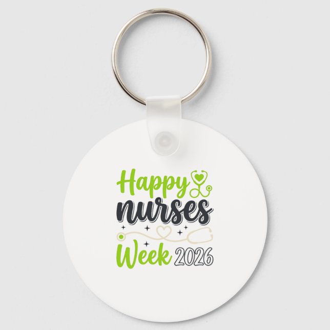 Happy Nurses Week 2026 Stethoscope Nurse Design_1 Key Ring (Front)