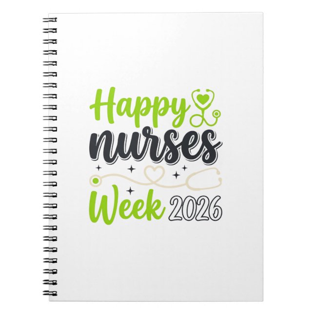 Happy Nurses Week 2026 Stethoscope Nurse Design_1 Notebook (Front)