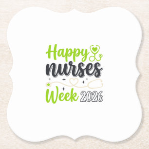 Happy Nurses Week 2026 Stethoscope Nurse Design_1 Paper Coaster