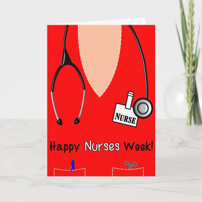 Happy Nurses Week Card Scrub Top (Front)