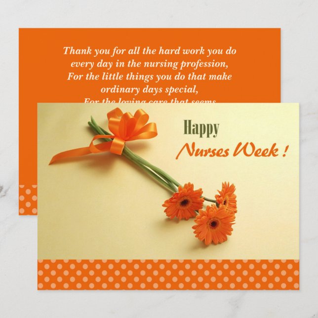 Happy Nurses Week. Colourful Daisies Flat Cards (Front/Back)