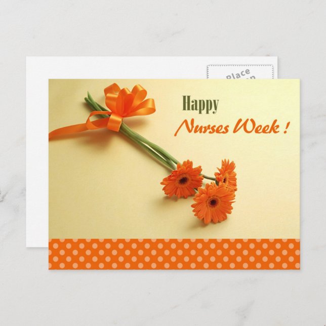 Happy Nurses Week. Colourful Daisies Postcard (Front/Back)