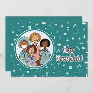 Happy Nurses Week. Group of Nurses Card
