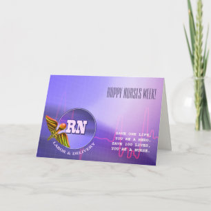 Happy Nurses Week. Medical Caduceus Card