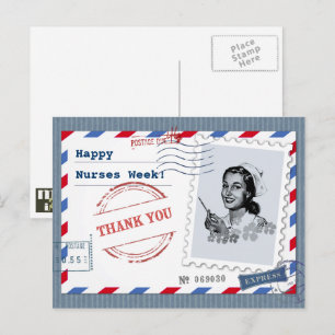 Happy Nurses Week. Retro Nurse Postcard