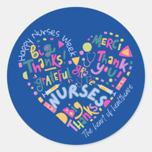 Happy Nurses Week Thank You Round Sticker