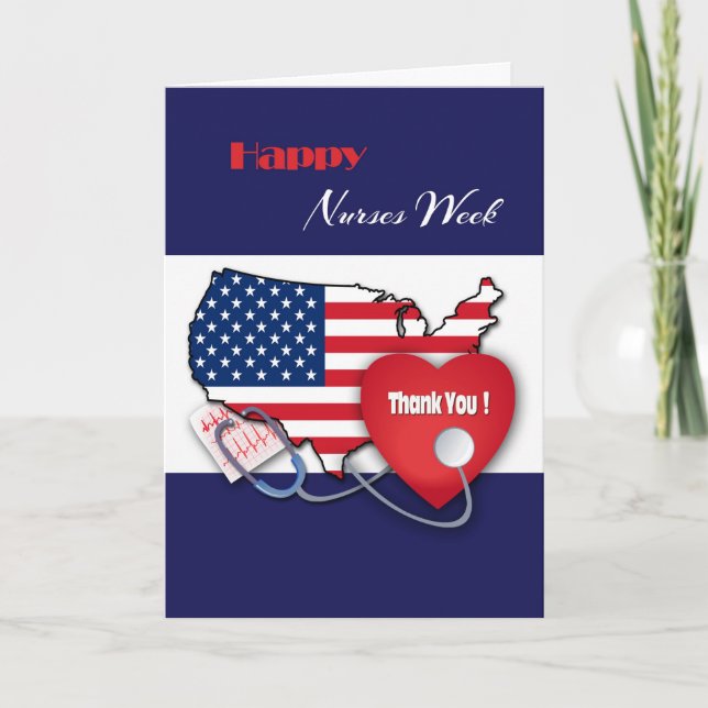 Happy Nurses Week. USA Patriotic  Card (Front)