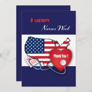 Happy Nurses Week. USA Patriotic Card