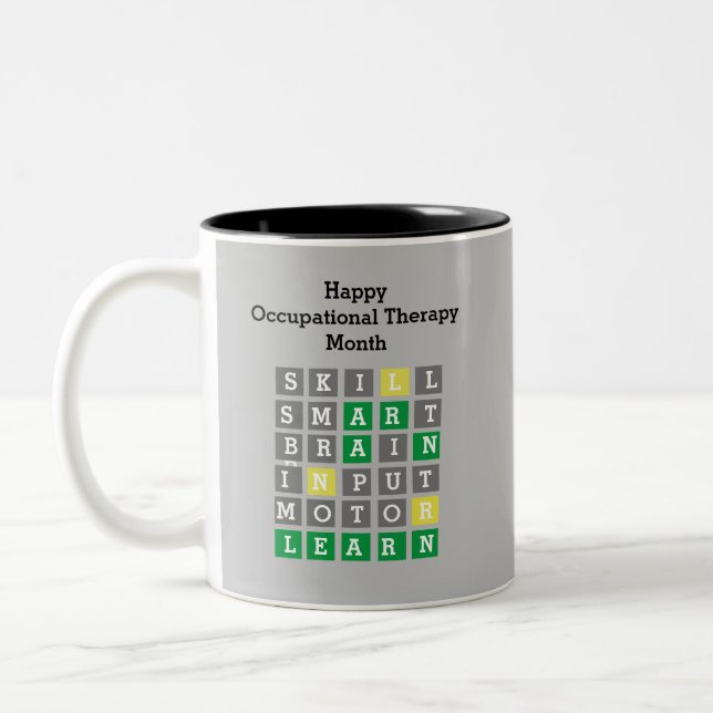 Happy Occupational Therapy Month Custom Wordle Two-Tone Coffee Mug (Left)