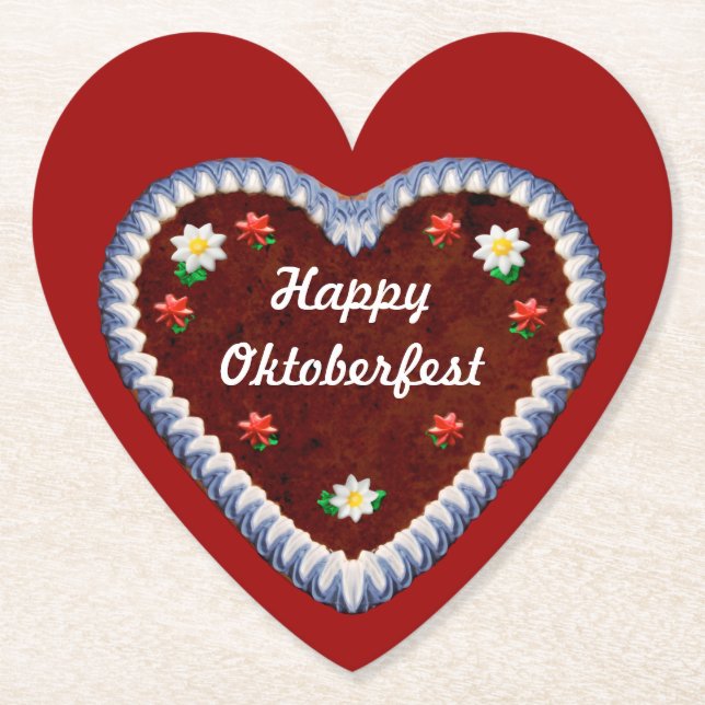 Happy Oktoberfest (customisable) Paper Coaster (Front)
