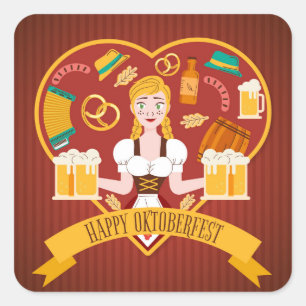 Happy Oktoberfest Square Sticker