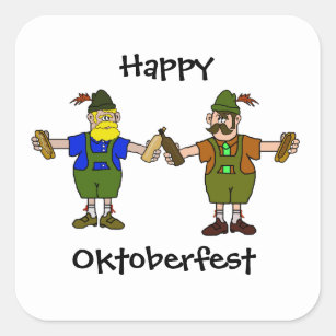 Happy Oktoberfest  Stickers - Beer & Bratwurst