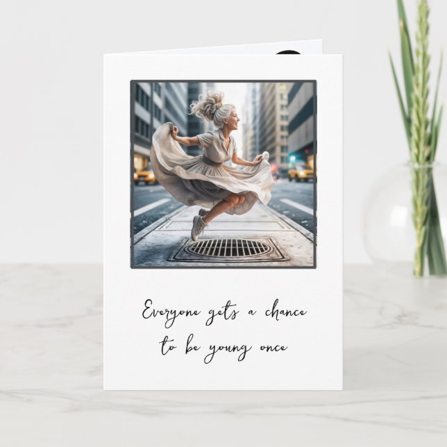 Happy Old Lady For a Birthday Card (Front)