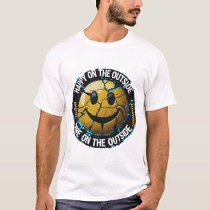 Happy on the Outside Emoji T-Shirt – Fun design