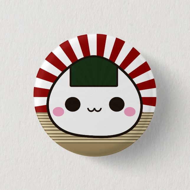 Happy Onigiri 3 Cm Round Badge (Front)