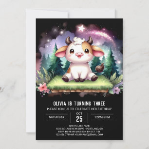 Happy Online Cow Birthday Invitation