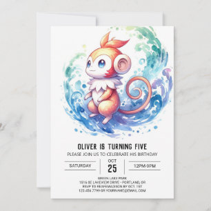 Happy Online Monkey Birthday Invitation