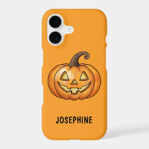 Happy Orange Cartoon Pumpkin With Name Halloween