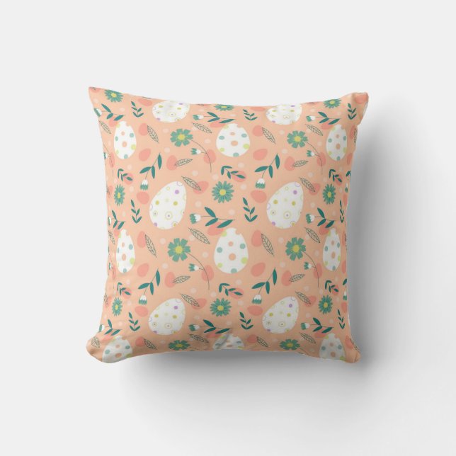 Happy Orange Easter Egg Cushion (Front)